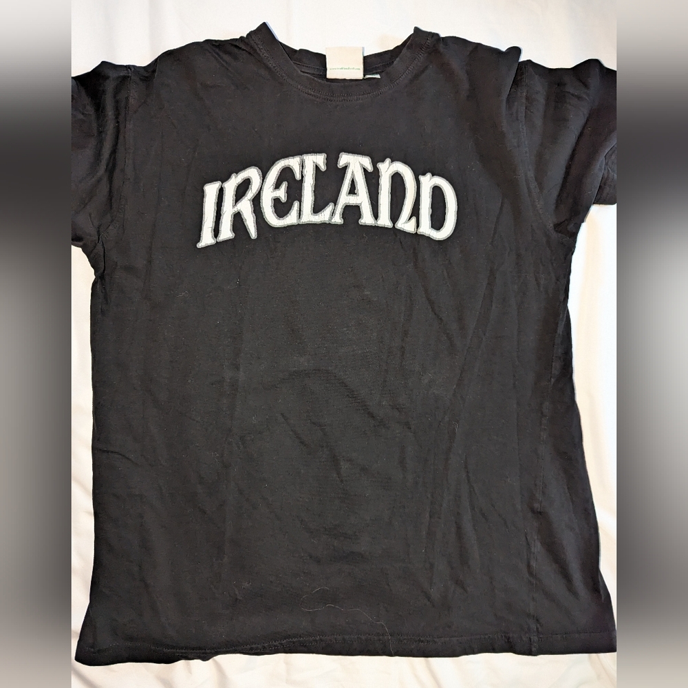 Traditional Craftwear Men's Large Ireland Celtic Cross Black Short Sleeve Tshirt